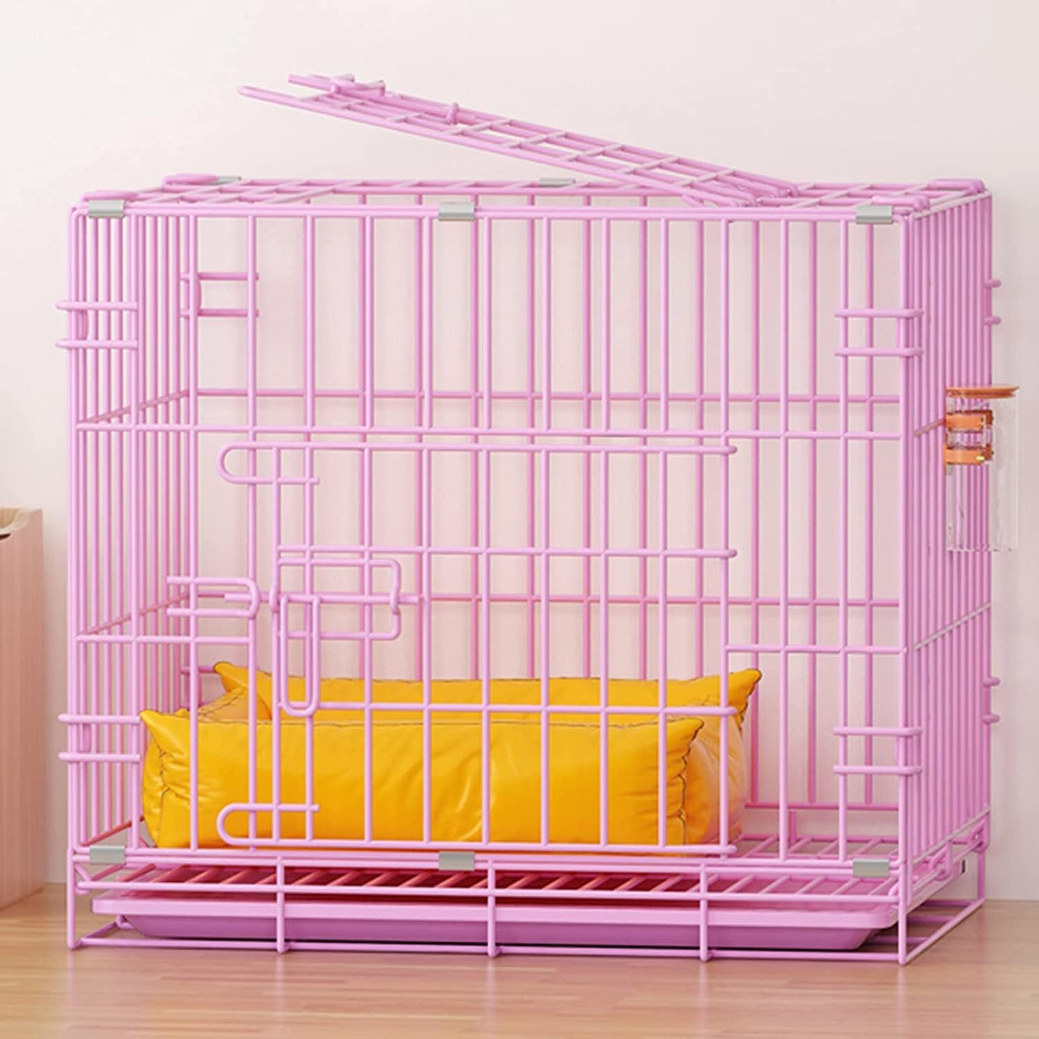 Cat Cages Indoor Litter Dog Playpens Caves Houses Box Kitten Cage Cats Outdoor Enclosures,Heavy Duty Dog Cage - Black Metal Folding Playpen with 2 Doors & Plastic Base Tray, Extra Large Pupp