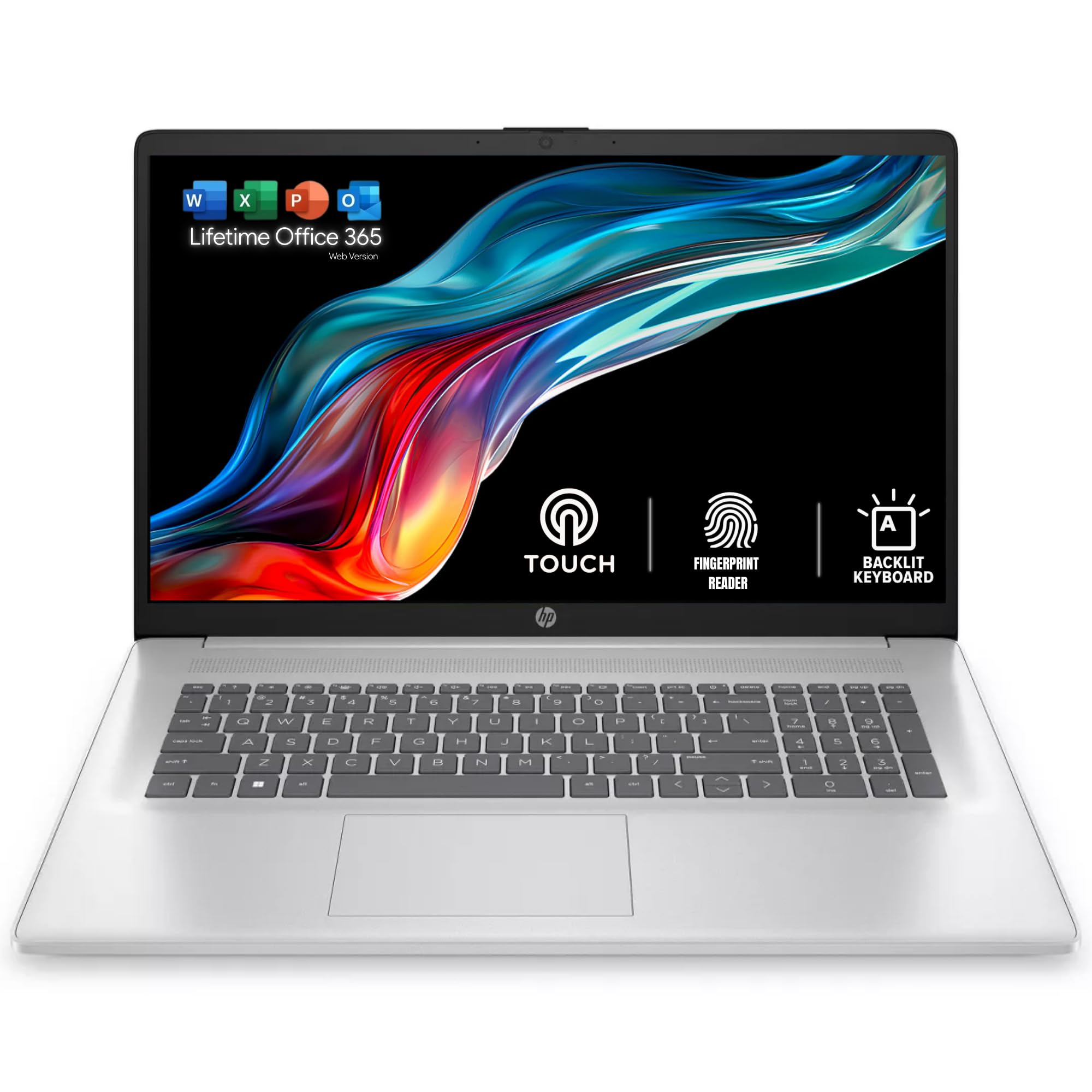 HP 17.3” Touchcreen Laptop - Backlit Keyboard - Fingerprint Reader - Intel 10-Core i5-1334U - Iris Xe Graphic - 32GB RAM - 2TB SSD - Win 11 Pro -