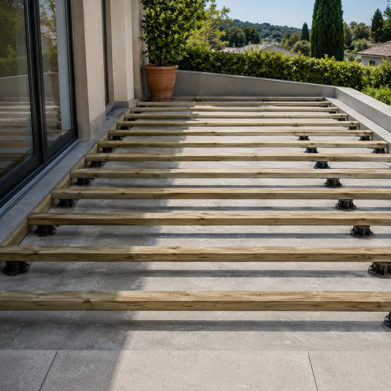 Pack 10 listones en madera de pino tratado 3x7x225 cm | Resistentes, versátiles y fáciles de cortar e instalar.
