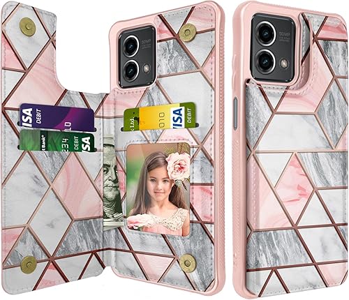 Takfox Funda tipo cartera para Motorola G Stylus 2023 5G con tarjetero, funda de piel sintética con función atril y bloqueo RFID para mujeres y