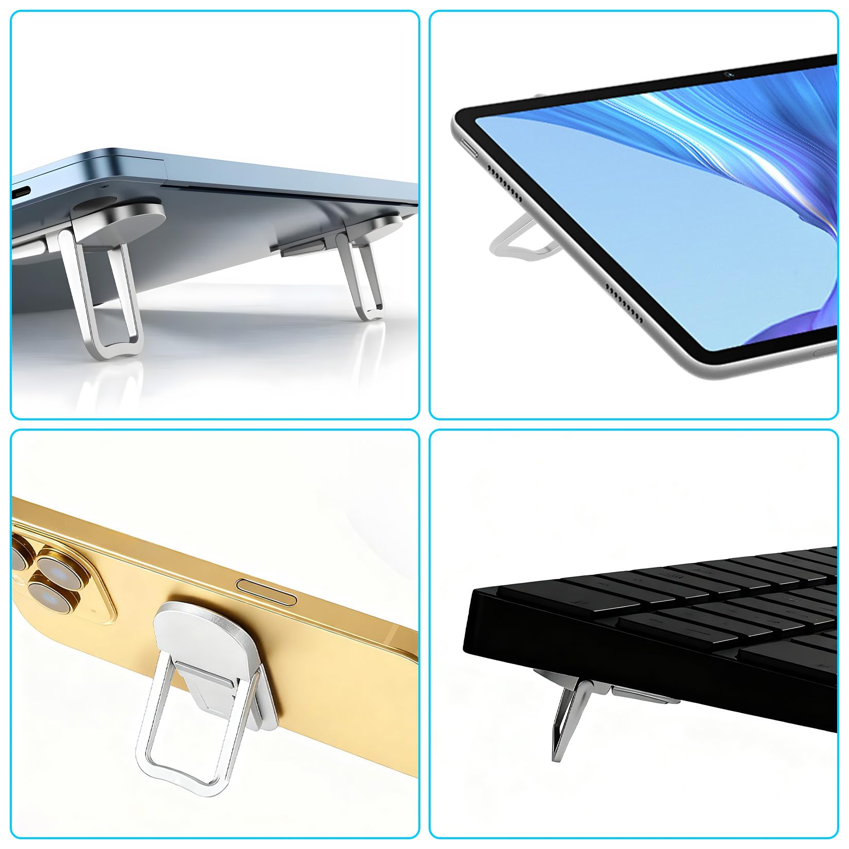 2 Pz Supporto PC Portatile Scrivania Regolabile, Supporto Laptop Regolabili in Altezza, Stand PC Portatile autoadesivi regolabili a 2 livelli per notebook, laptop e tablet