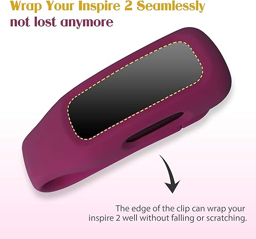 Miniatura 5 de HSWAI Paquete de 3 clips de repuesto para Fitbit Inspire 2Fitbit Inspire 3, clip de silicona suave y cómodo de protección de 360, accesorio