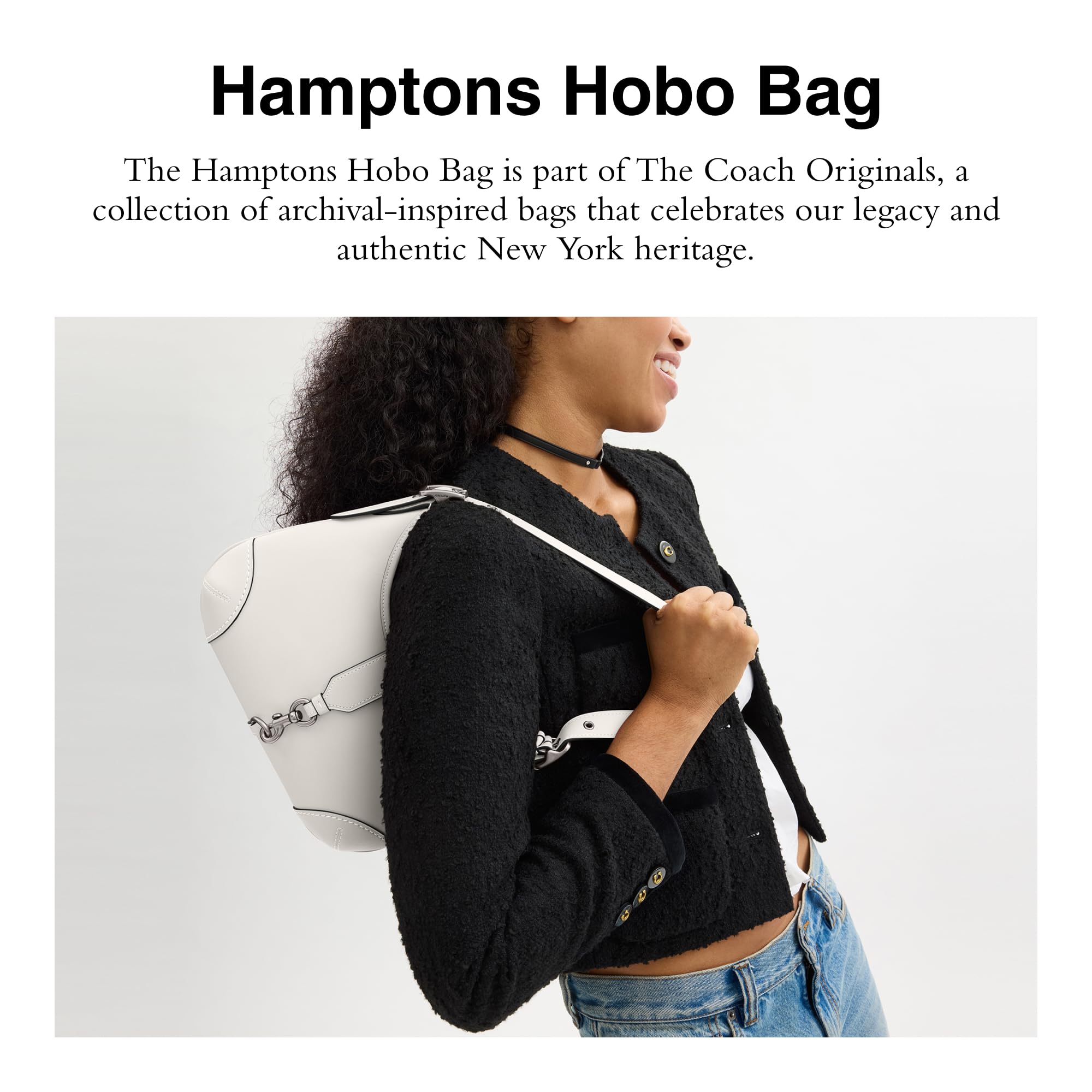 COACH Hamptons Hobo: Lh/Chalk