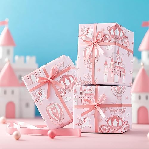 Vista 235 de WRAPAHOLIC Papel de regalo reversible, mini rollo, 17 pulgadas x 33 pies, adorable diseño de gato y azul sólido para cumpleaños, vacaciones