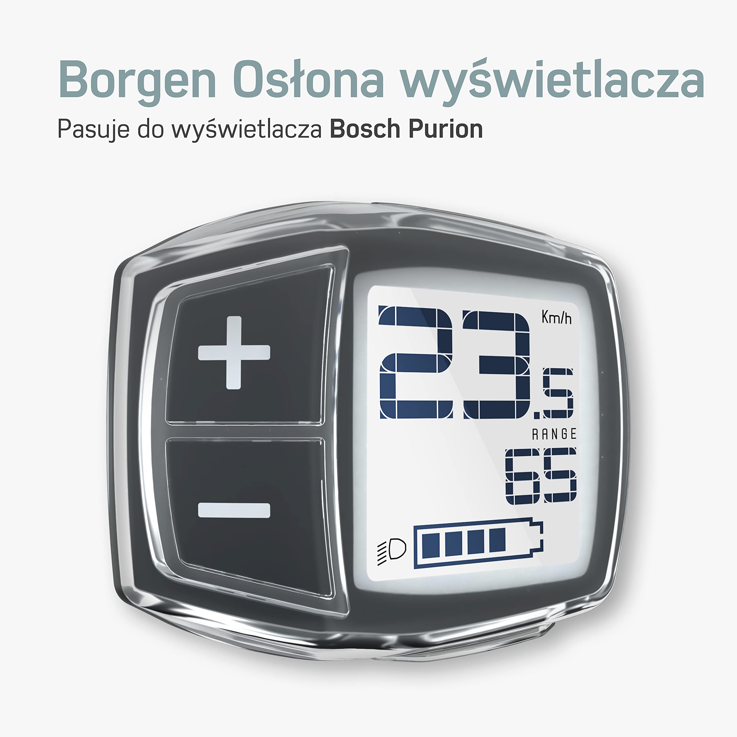 Osłona wyświetlacza Borgen - pasuje do osłony Bosch Purion - akcesoria do wyświetlacza roweru elektrycznego - w 100% przezroczysta, wodoodporna | ochrona wyświetlacza e-bike