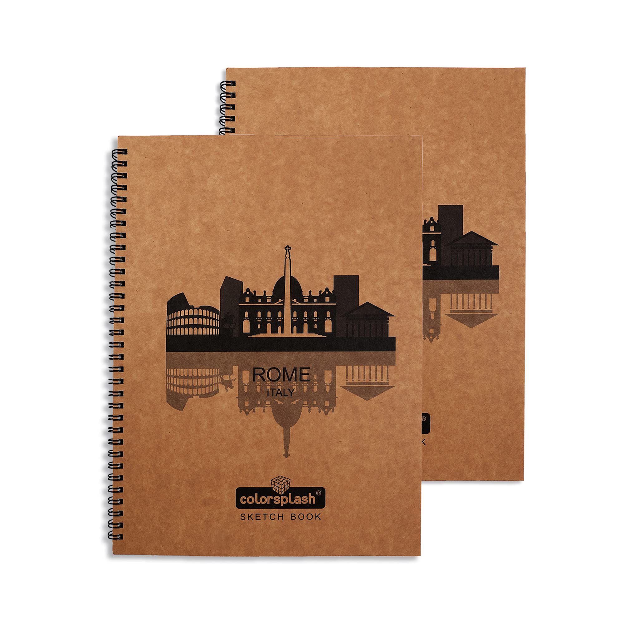 COLORSPLASH A/4 Sketch Book - PACK of 2, Wiro Binding, 100 pages/50 sheets, 100 gsm quality drawing grade paper (B09MFVNNYW) Amazon Price History, Amazon Price Tracker