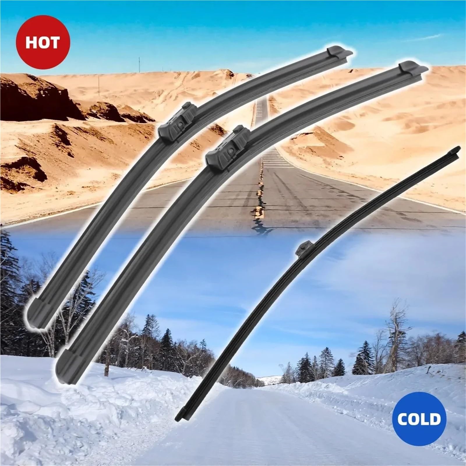 Delanteras Y Traseras Limpiaparabrisas Escobillas limpiaparabrisas delanteras y traseras de 26" + 20" + 16" compatibles con Volvo C30 (2006-2008), 3 unidades. Limpiaparabrisas Frontal