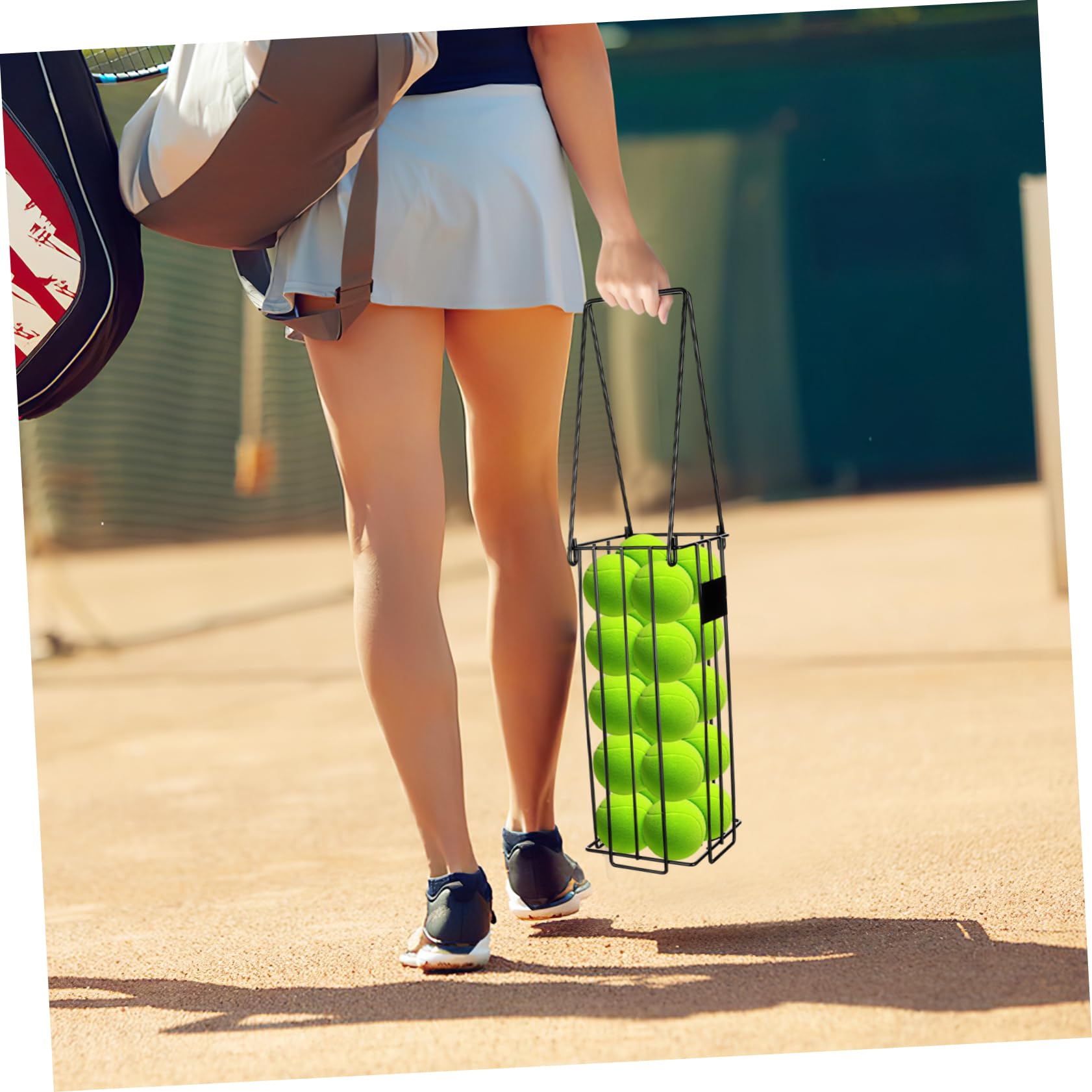 HANABASS Tennis Ball Retriever with Press Down Functionality Portable Basket for Effortless Ball Collection and Storage for Tennis and Courts