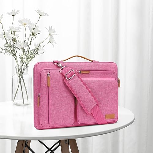 Vista 131 de MOSISO - Bolso de hombro protector 360 para laptop, bolsa para computadora de 15-15.6 pulgadas, bolsa tipo mensajero con apertura lateral, 4 Azul