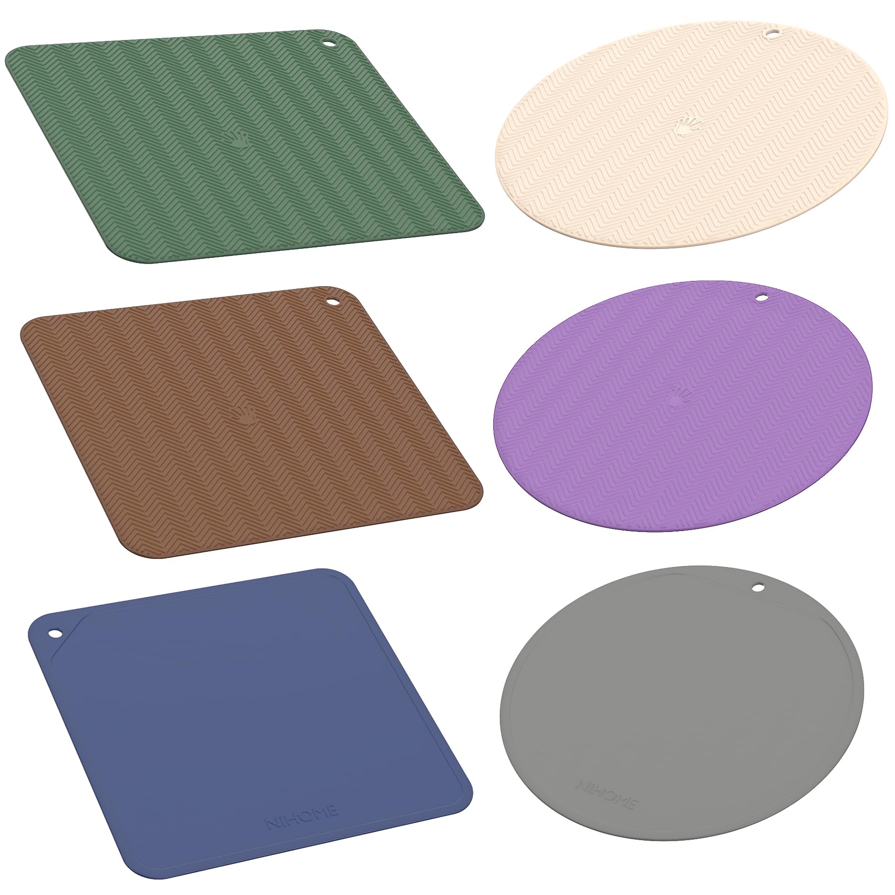 NiHome Jar Opener Gripper Pads, 6in Silicone for Seniors, 6-Pack