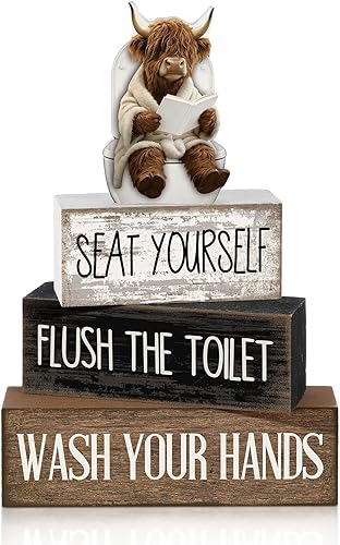 Miniatura 15 de 4 piezas de decoración de mesa de madera de granja, decoración de bandeja escalonada para decoración rústica retro de madera en forma de casa,