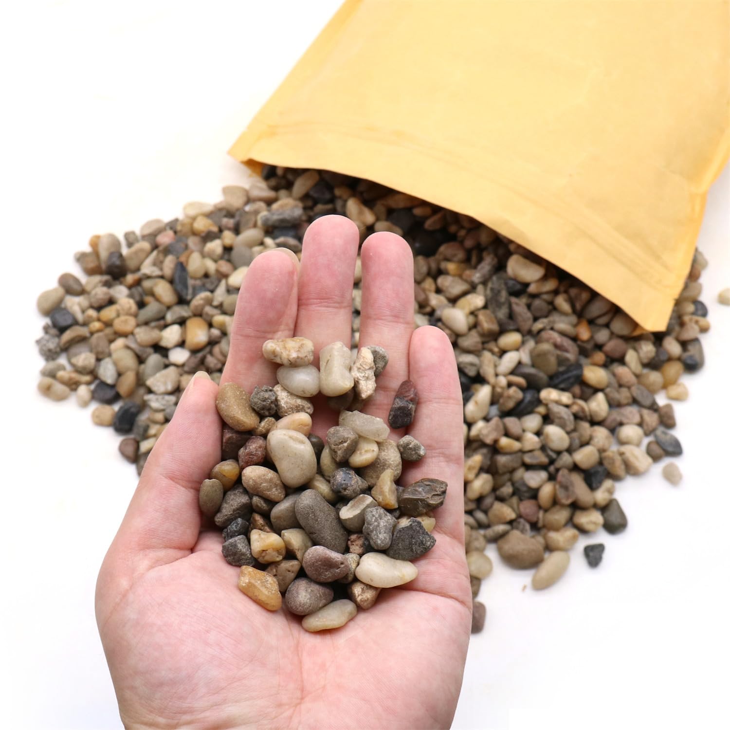 Rocce per piante. Ciottoli decorativi di colori misti. 1,27 cm, 4,5 kg. Per giardino, paesaggistica, interni, riempimento di vasi, artigianato, piante grasse, vasi,