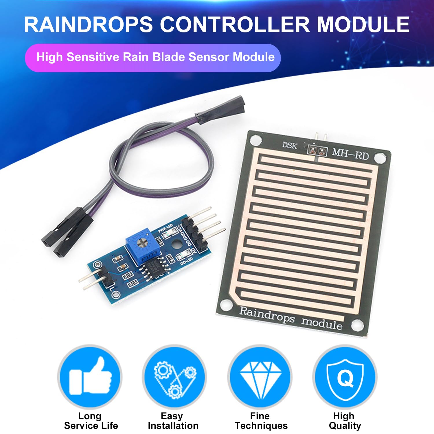 Weather Detection For Arduino Projects Fielect Raindrop Sensor Module ...