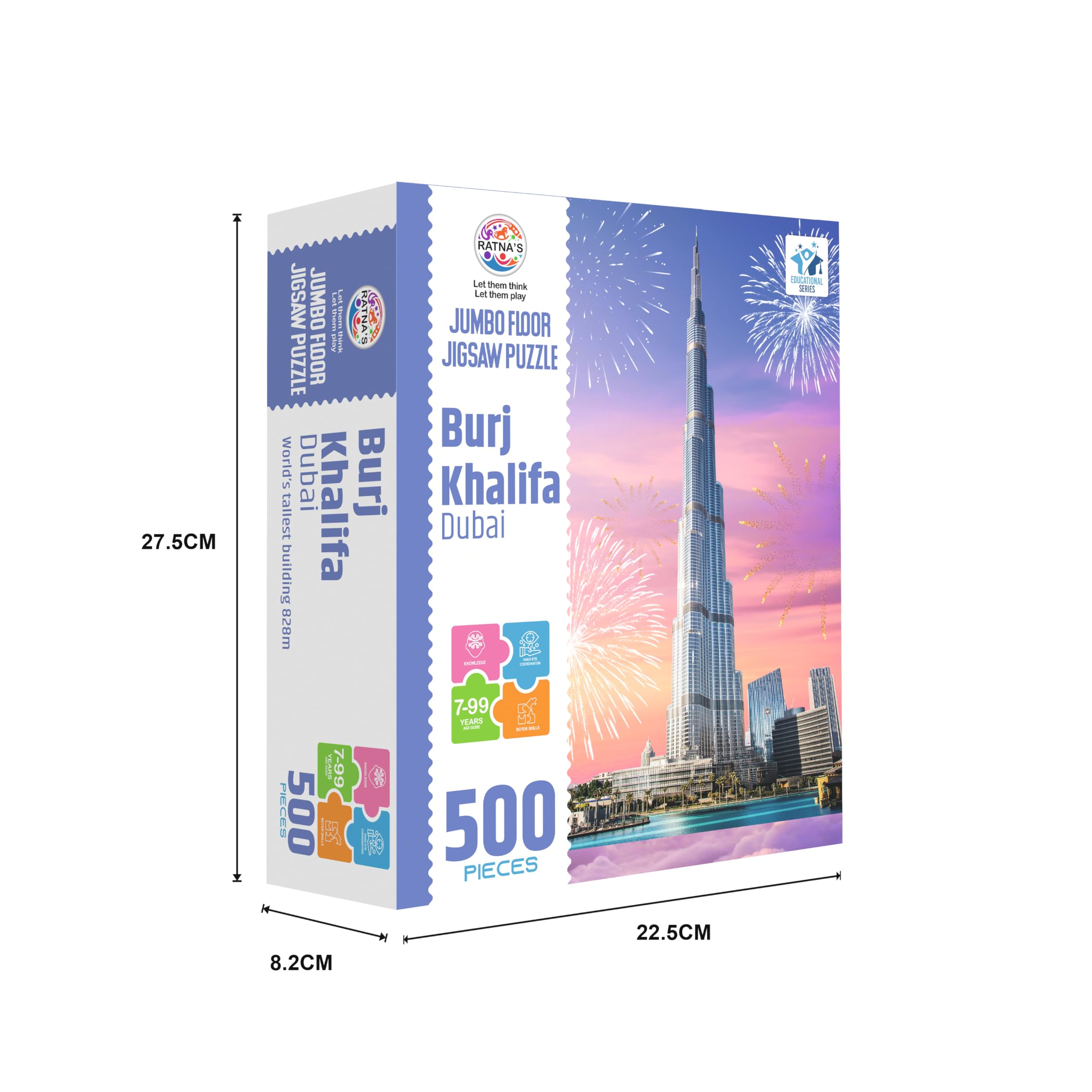 Buy Ratna's Burj Khalifa Dubai Jumbo Floor Puzzle 500 Pieces, 73.5