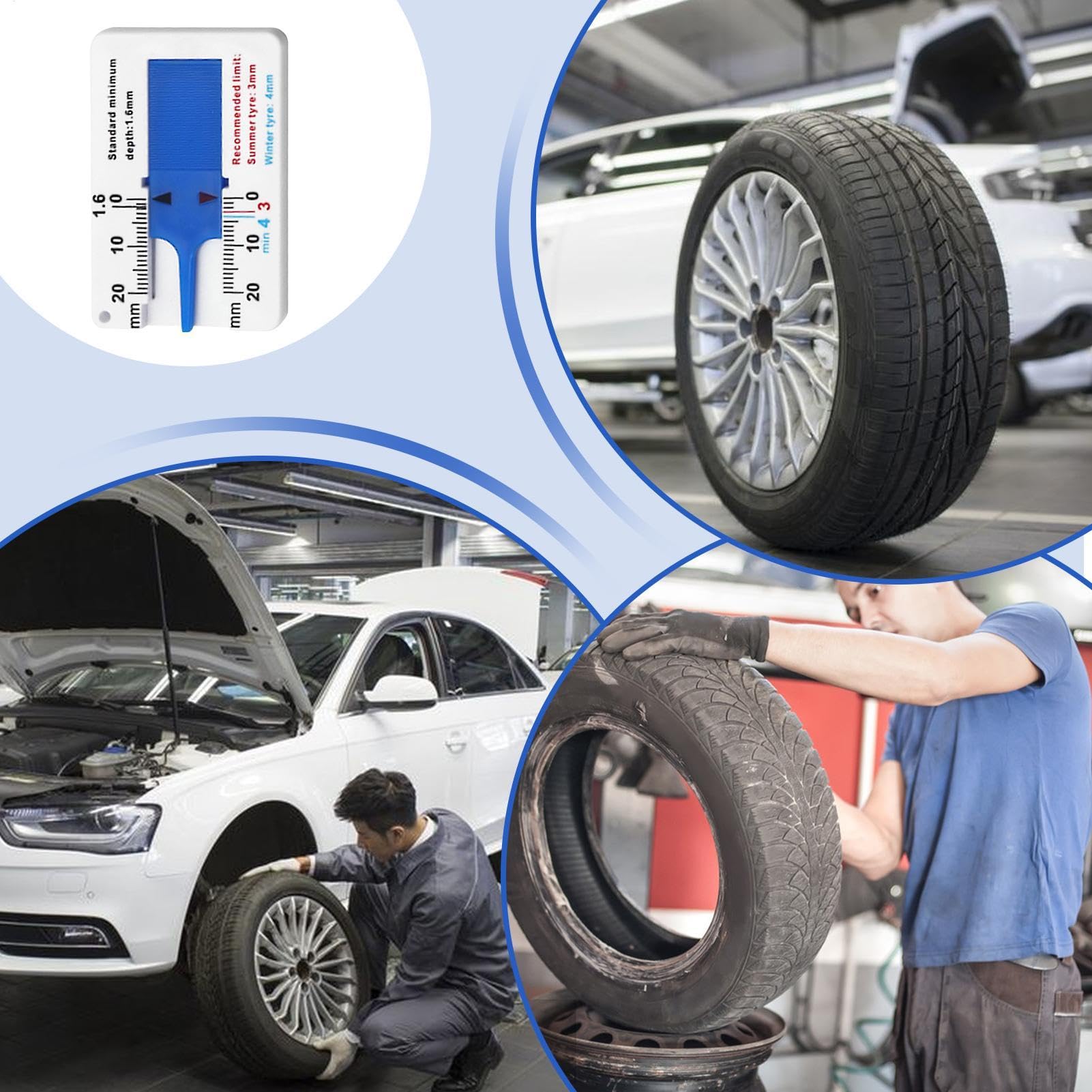 Spessimetro Pneumatici - Misuratore Di Profondità Degli Pneumatici | Misuratore Di Profondità Del Battistrada | Misuratore Manuale Portatile Per Moto | Strumento Di Misurazione Preciso