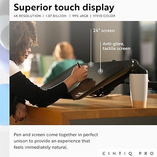 Miniatura 3 de Wacom Cintiq Pro 24 Creative Pen and Touch Display - Monitor de dibujo gráfico 4K con presión de lápiz 8192 y 99 Adobe RGB DTH2420K0 negro
