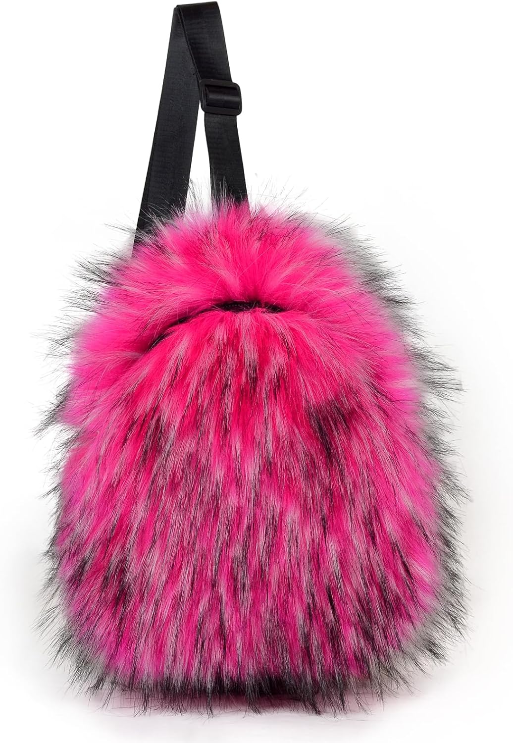 WOVOIE Sling Bag for Women Crossbody Chest Bag Cute Purse Fuzzy Fur Bag for Outdoor Hiking Trips