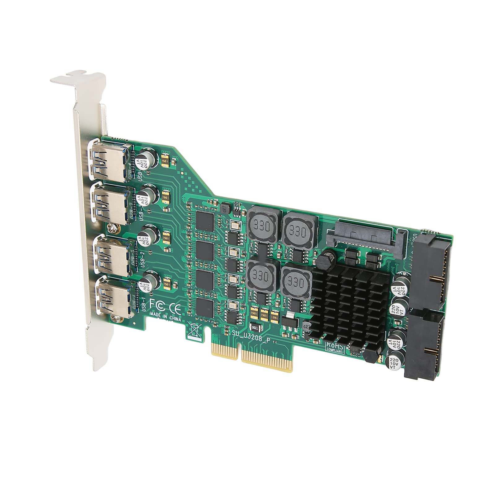 Karta rozszerzeń PCIE na USB 3.0, PCI Express USB 3.0 5Gb/s 3A 0℃ do 70℃ Zasilacz do LINUX dla Windows