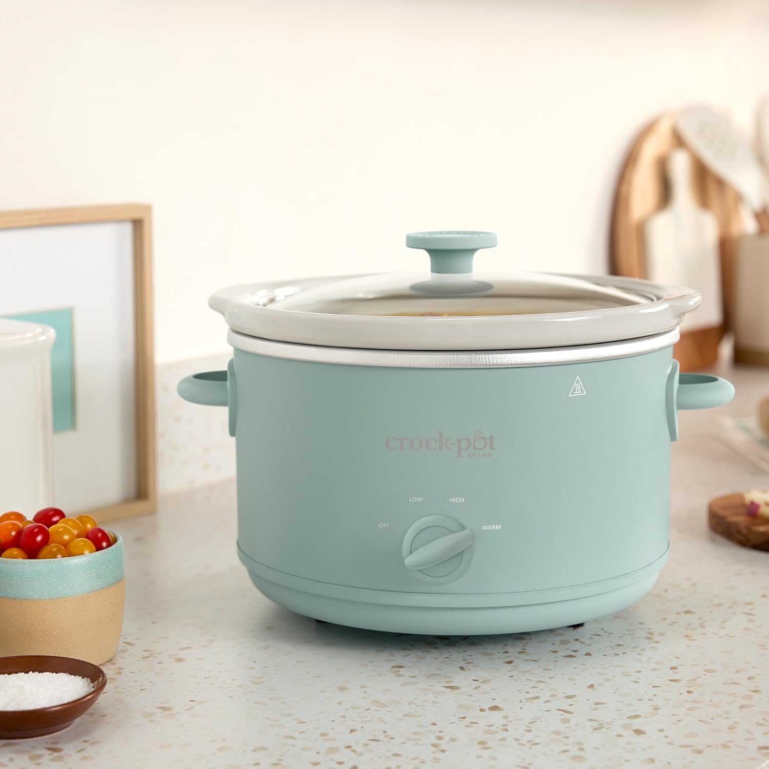 Crock Pot Manual Slow Cooker, Design Series 4.5 Qt Kitchen Appliance, Ocean Fog Green - Includes 3 Cook Settings and Easy to Clean