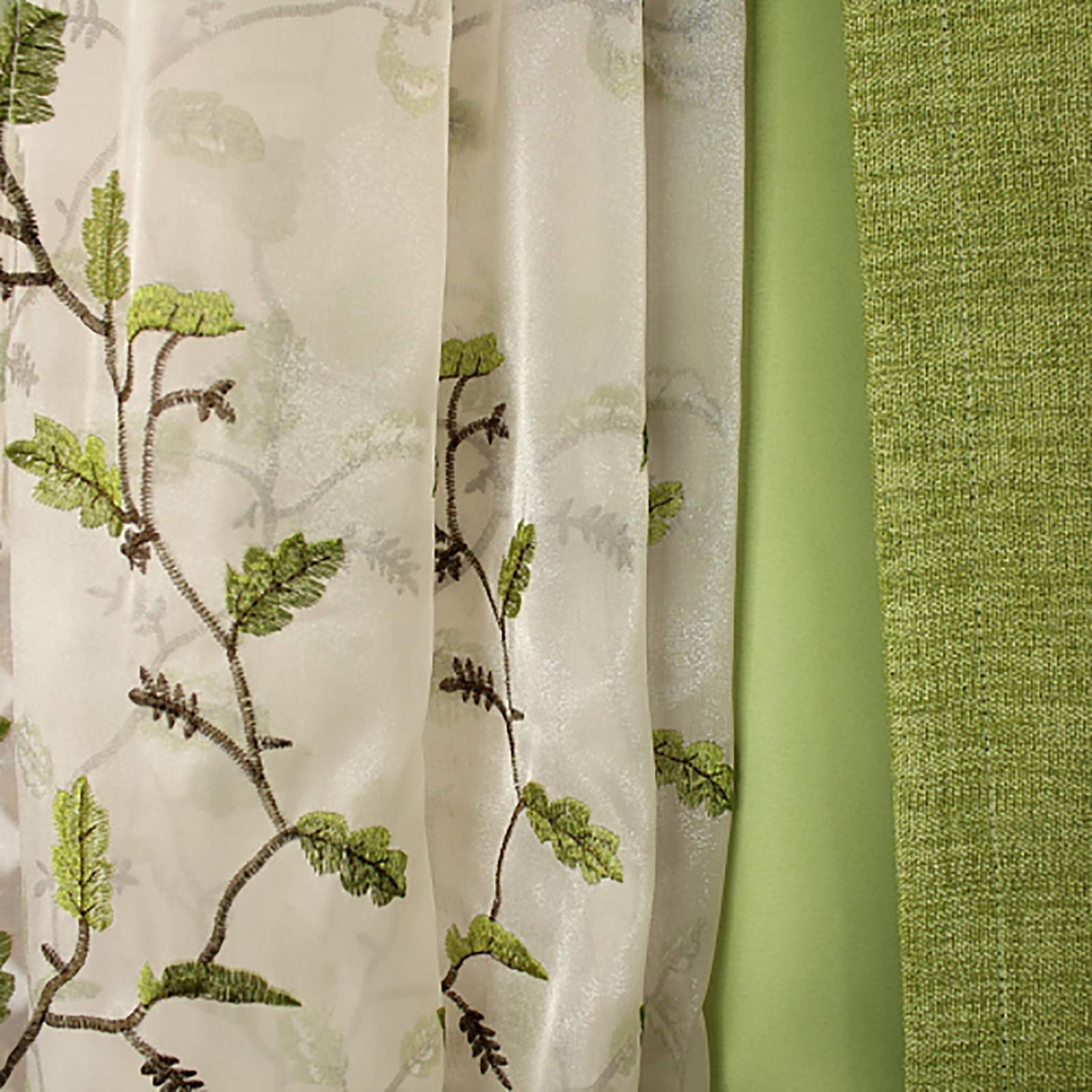 ZZenSmot Style Campagnard Fleur Brodé Rideaux Semi-Transparents,Botanique Feuilles Voile Rideaux pour Domicile Vivant Chambre Décor-A W59*l106inch/1 Panels