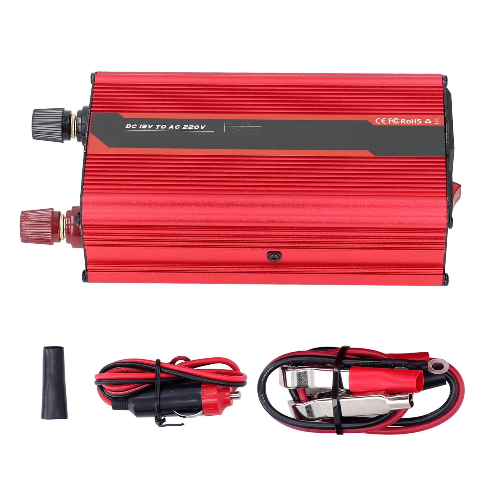 Ejoyous Przetwornica Napięcia Samochodu Stop Aluminium Przetwornica DC12V na AC220V 300W Czysta Fala Sinusoidalna Port USB Wentylator Chłodzący do Wycieczek na świeżym Powietrzu Kempingu i Zużycia