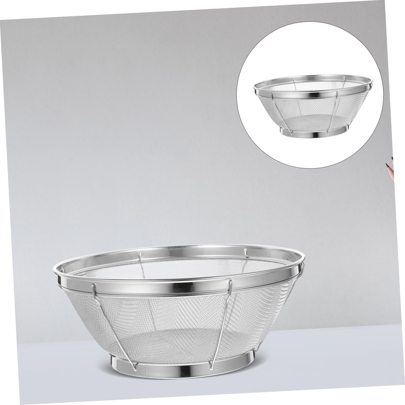 Anneome 4 Coladores de Malla Fina para Cocina Cuenco para Lavar Arroz Cesta de Drenaje de Acero Inoxidable.