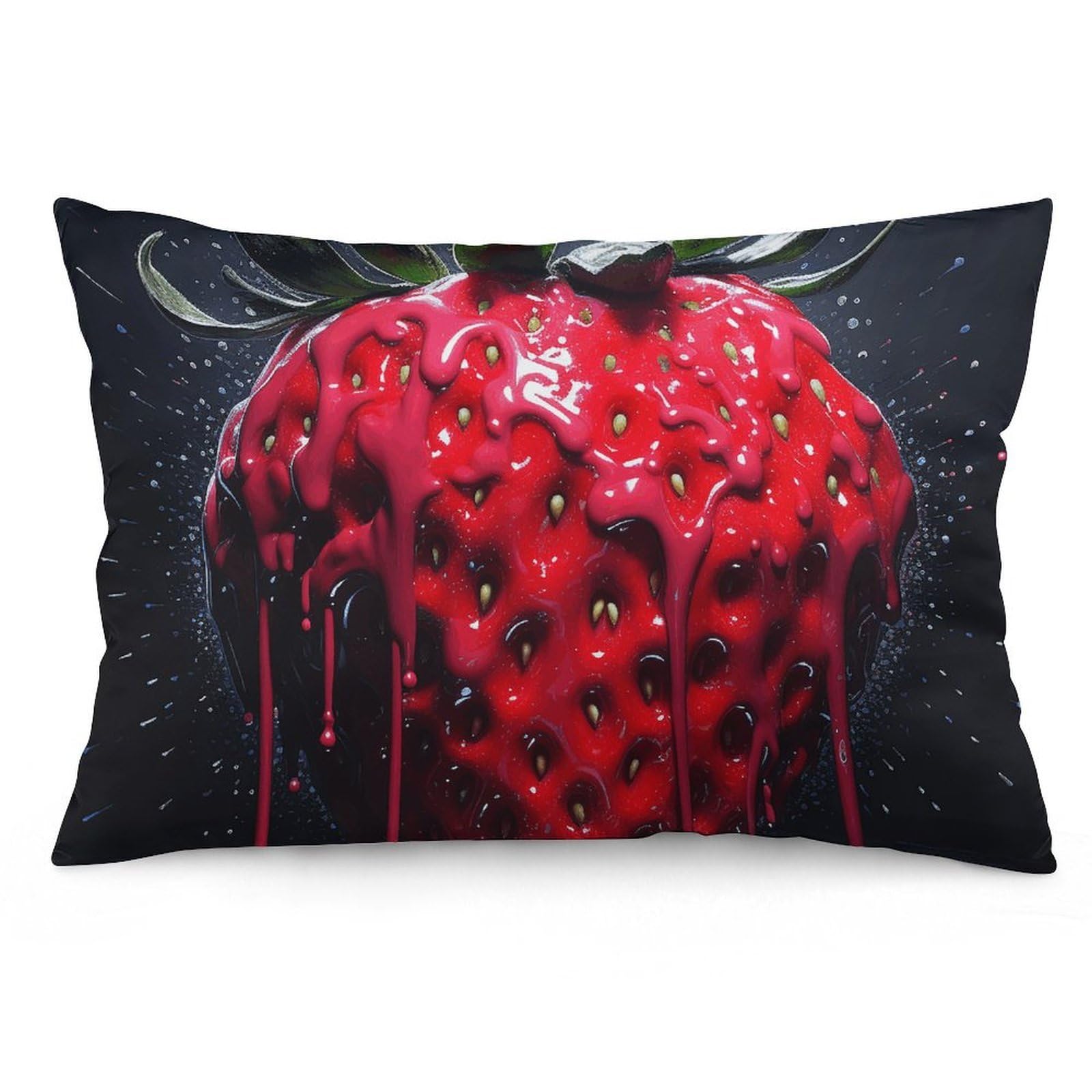 NTVOWPZO 2 Pack Decoration Throw Pillow Covers 16 "x24 Pillowcases Covers Bright Red Strawberries Pillowcases Modern Farmhouse Home Decor Sofa Cushions Covers for Couch Bed Living Room
