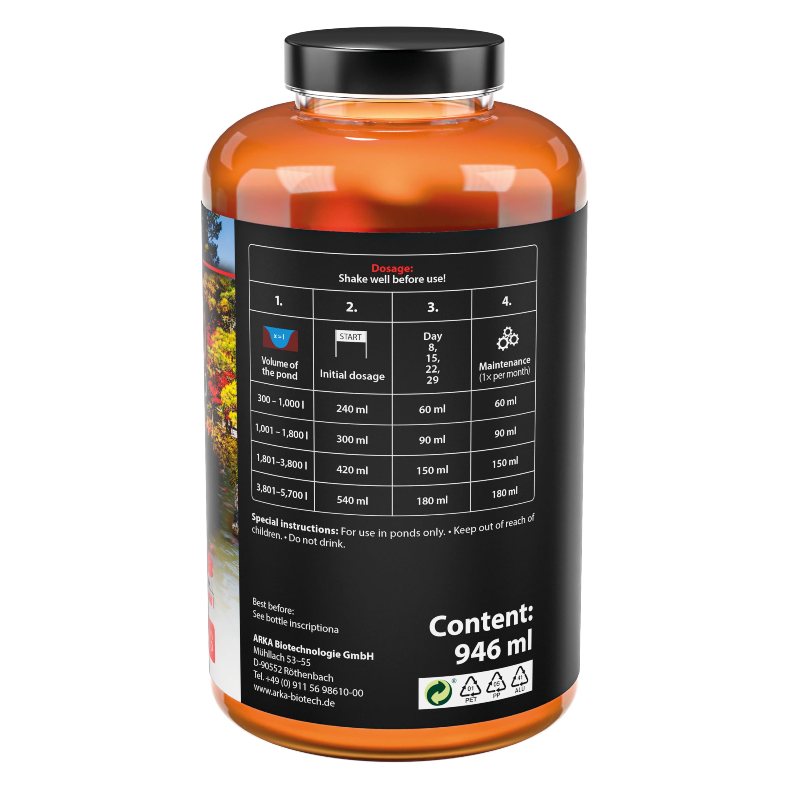 ARKA - Pond Special Blend - Bacteria for Clean Water Removes Impurities, Instantly Bioactive, (946 ml), multicolored - Image 3