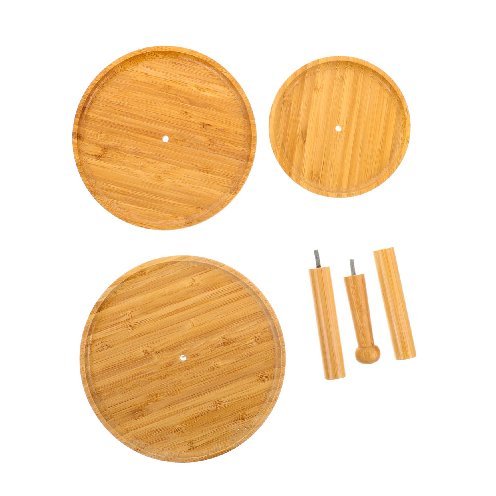 COLLBATHCupcake Three Tier Fruit Bowl Tiered Serving Tray Wooden Serving Stand Dessert Table Display Set Round Cake Stand Bandejas Para Comida Food Display Stands Tiered Fruit Tray Server