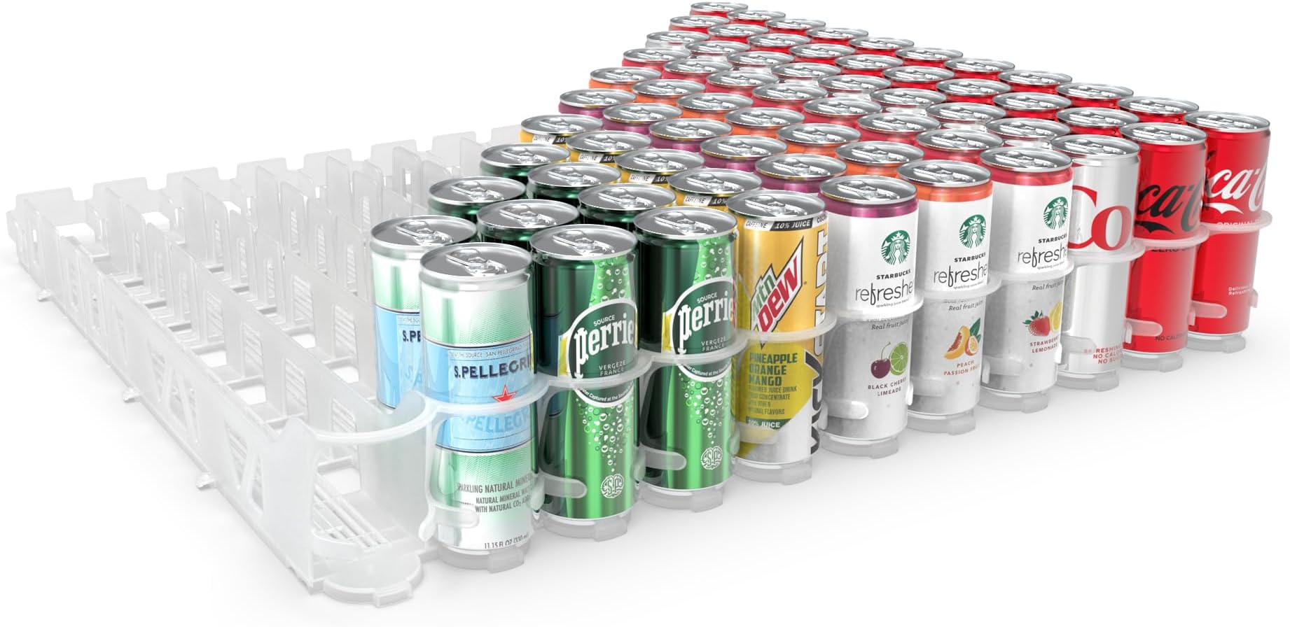 Display Technologies Visi-Slide Drink Organizer for Fridge - 12oz Slim Can Gravity Fed Shelves (Pack of 6)