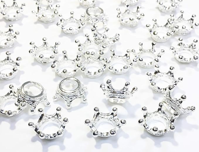 Amazon Bmb雑貨 王冠 ミルク クラウン シルバー チャーム 40個 チャーム アクセサリートップ 通販