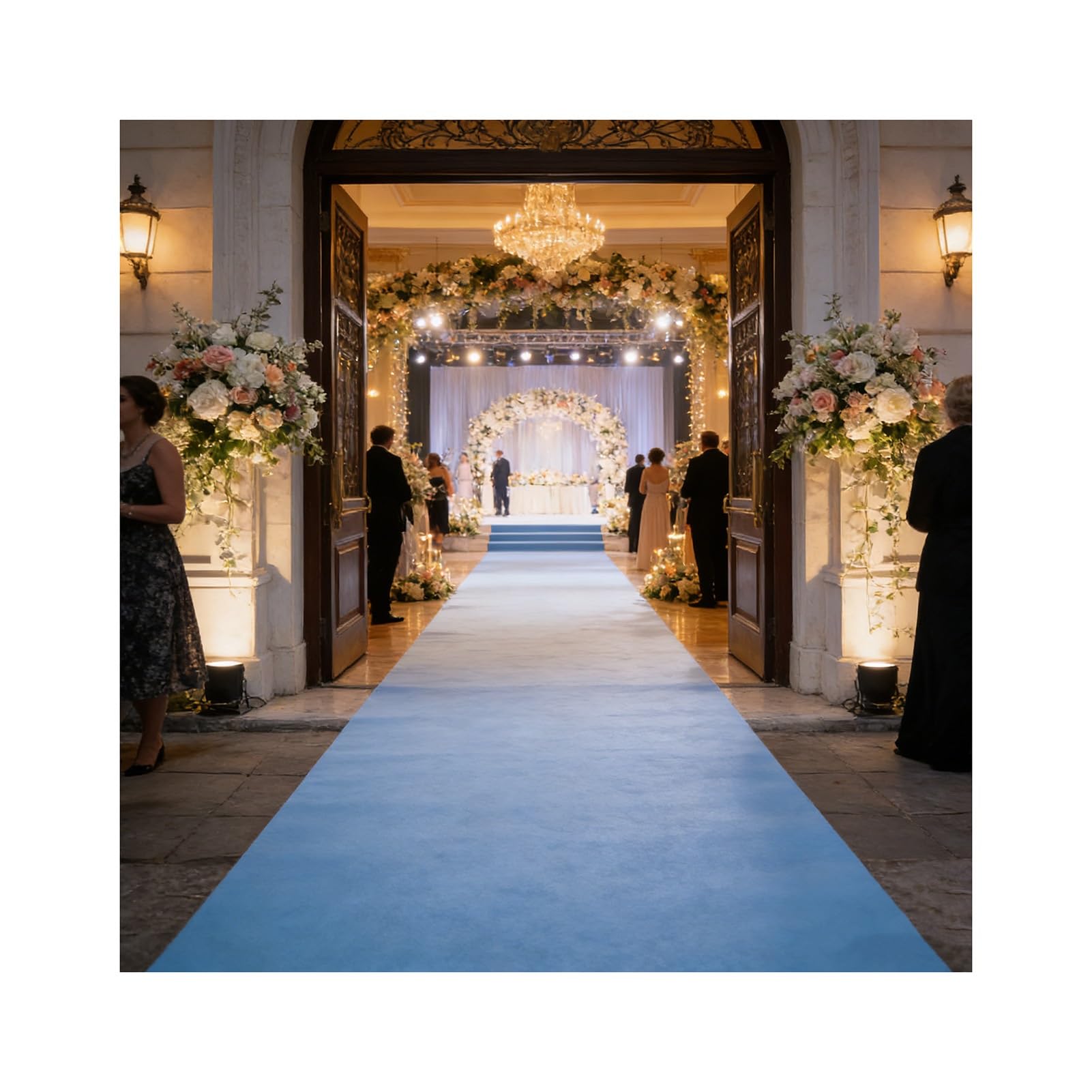 Tappeti Portatili Per Corridoi Interni Ed Esterni Per Cerimonie, Cerimonie Nuziali, Feste A Tema, Decorazioni Per Balli(Light blue,4.9x32.8ft)