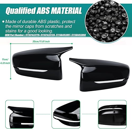 Miniatura 3 de Tapa de repuesto para espejo lateral de coche, color negro brillante, para BMW Serie 3 G20 320i 325i 330i 5 Series G30 525i 530i 530i 540i Exterior