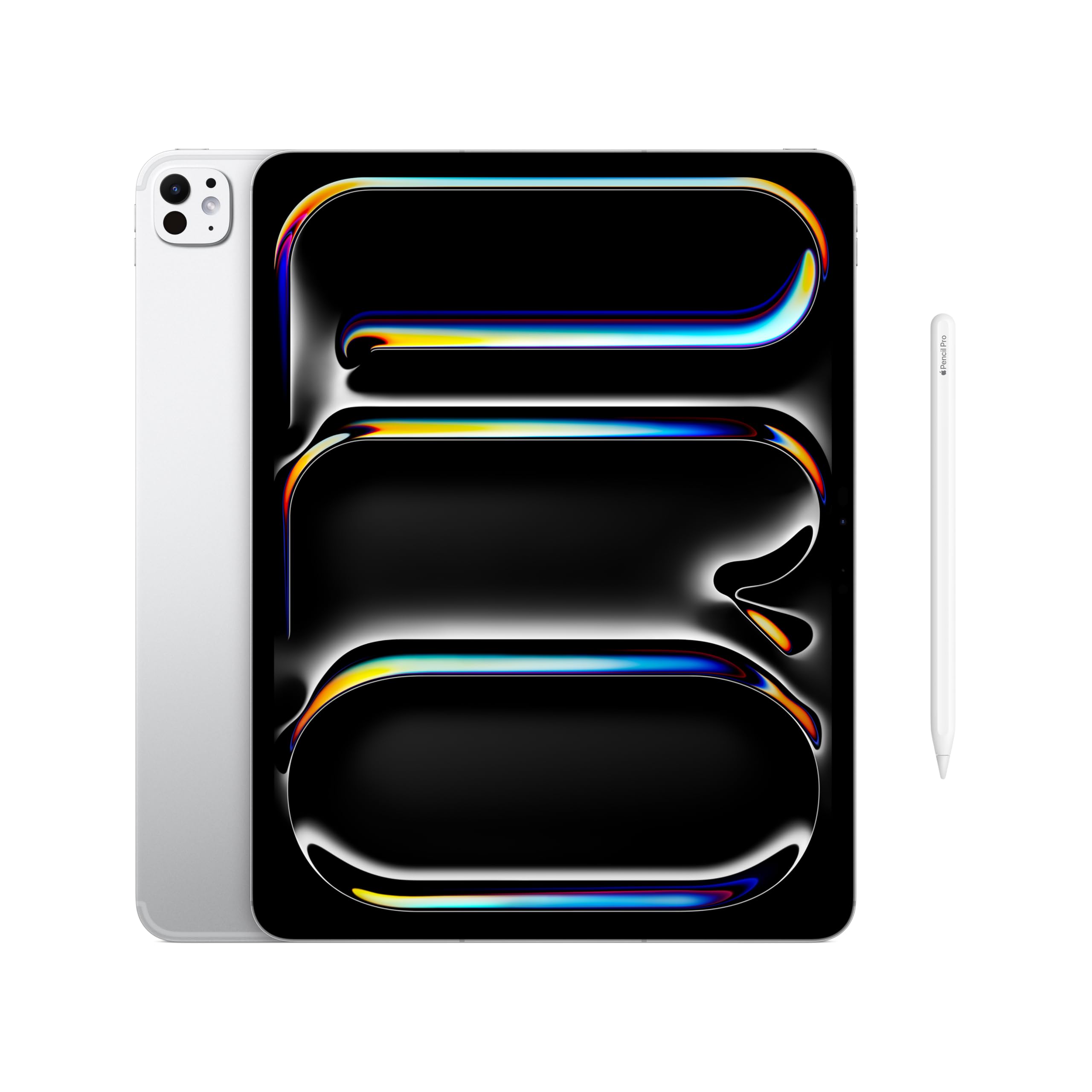 Apple iPad Pro 13-inch (M5): Ultra Retina XDR Display - 256GB, LiDAR Scanner, Wi-Fi 7 with N1 + 5G Cellular with C1X chip, Face ID — Silver with Apple Pencil Pro Wi-Fi + Cellular 256GB Silver Standard Glass With Apple Pencil Pro