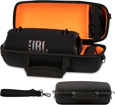 Hard Case Compatible with JBL Xtreme 4/Xtreme 3 Bluetooth Speaker,Travel Carrying Storage Holder Bag with Replacement Shoulder Strap Fit for Charger Adapter and Accessories Black