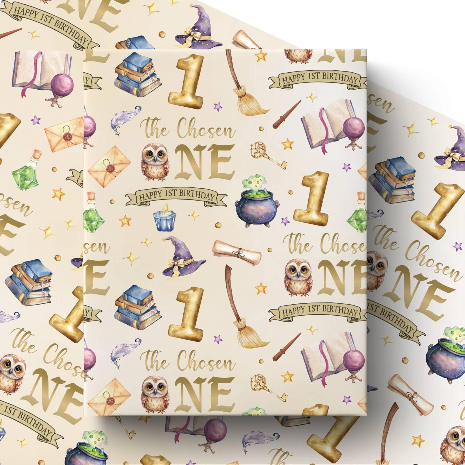 Pineraap Camping-Geschenkpapierrolle zum 1. Geburtstag für Jungen, ein Happy Camper Geschenkpapier mit Zeltbär, 1 Jahr altes Geschenkpapier für Babyparty, erste Geburtstagsparty, 43,2 x 5,2 m