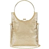 Venoline Clutch Purses for Women with Top Handle Mesh Circular Evening Sparkly Crossbody Handbag Par