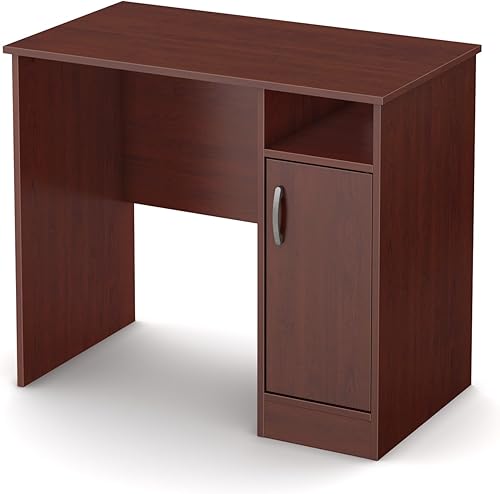 Miniatura 9 de South Shore Escritorio pequeño para computadora con puerta, color negro puro Negro puro,Blanco puro,Cereza
