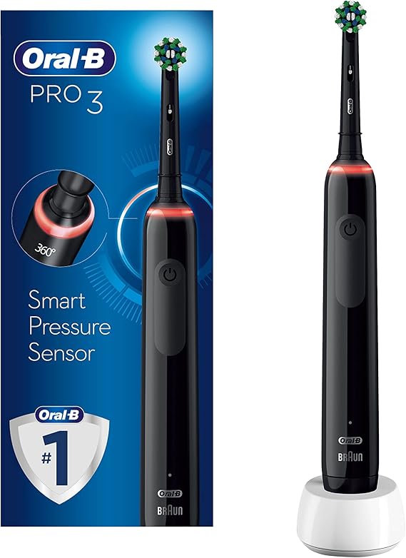 OralB Pro 3 Electric Toothbrush with Smart Pressure Sensor, 1 Cross