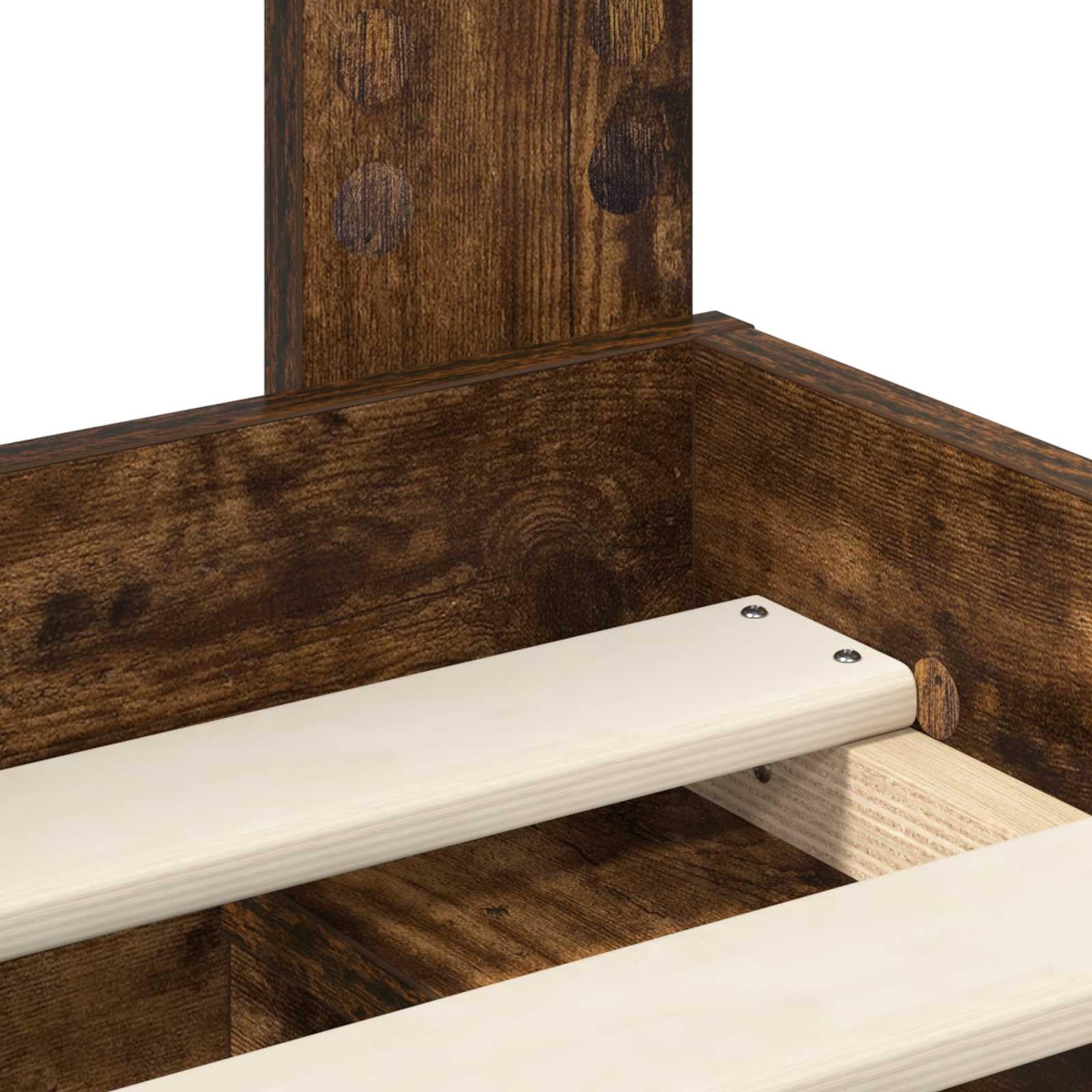 vidaXL Estructura de Cama con cabecera Roble Ahumado 120 x 200 cm