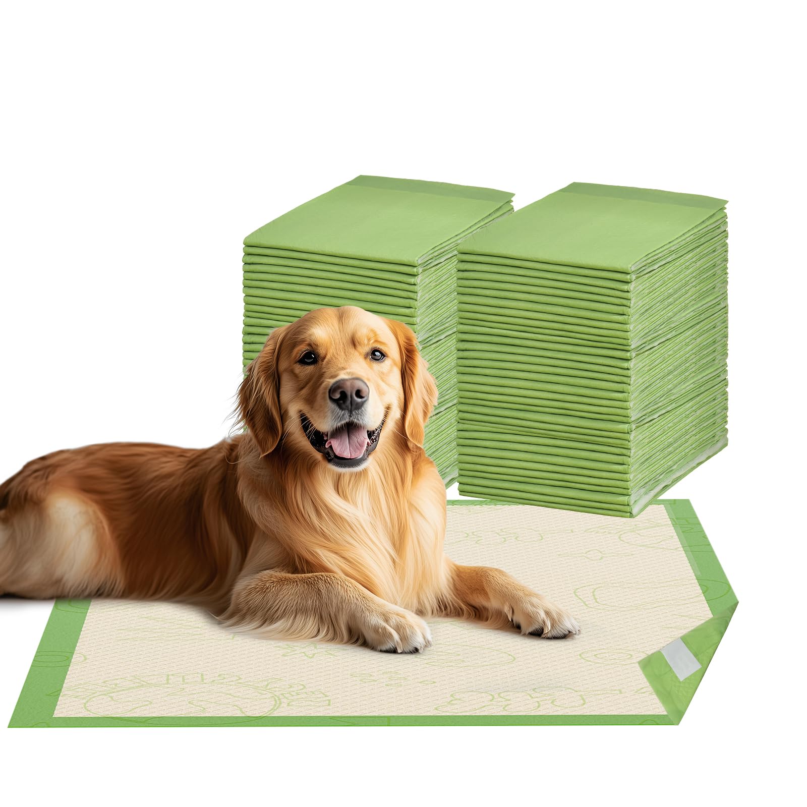 Dog Pee Pads 50Counts, 24"X36" Disposable Pee Pads for Dogs with 4 Sticky Corners, Leak-Proof 6Layers Thicken Puppy Pee Pads Extra Large, Non-Slip