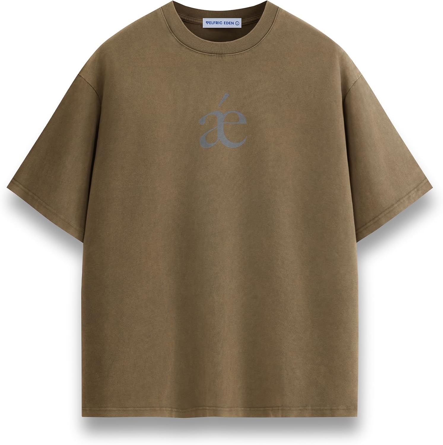 Aelfric Eden Mens T-Shirts Oversized Heavyweight Cotton Wash Tshirt Unisex Short Sleeves Loose Solid Basic Tee Tops