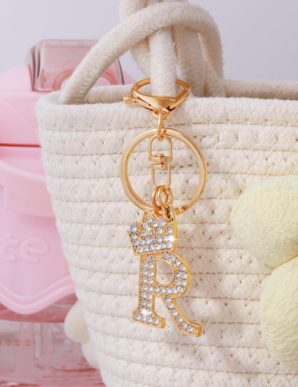 ChunlongFour Initial Letter Keychain for Women Girl Bag Charm Butterfly Tassel Keychain for Wallet Car Key Backpack Handbag image 3