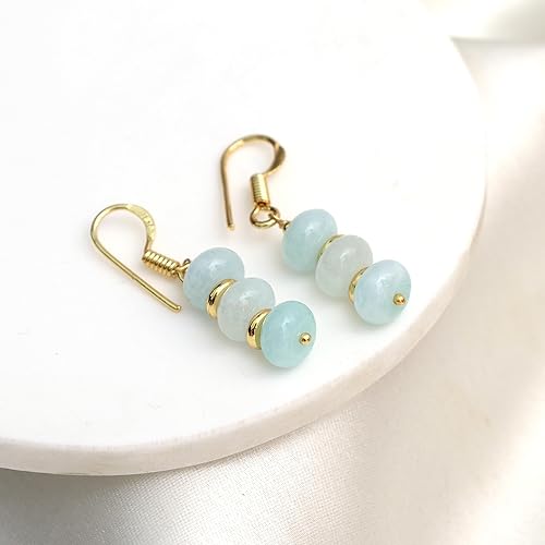 Miniatura 177 de Gempires - Aretes ligeros con cuentas hechas a mano, hipoalergénicos, chapados en oro, aretes colgantes para mujer
