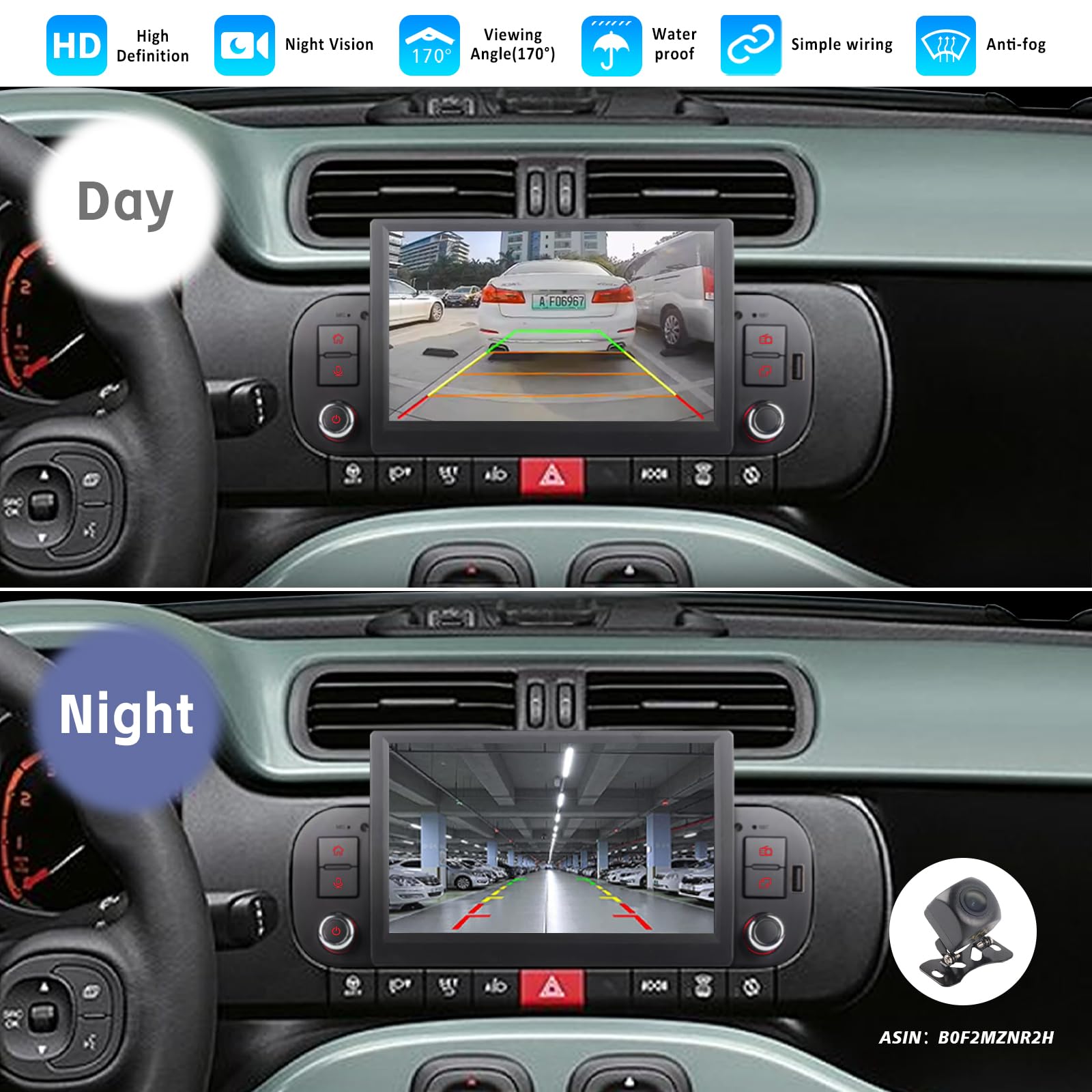 Autoradio per FIAT Panda 2013-2020 con schermo touchscreen USB Bluetooth FM/AM Linux Sistema doppio din stereo auto con Carplay wireless/Android Auto