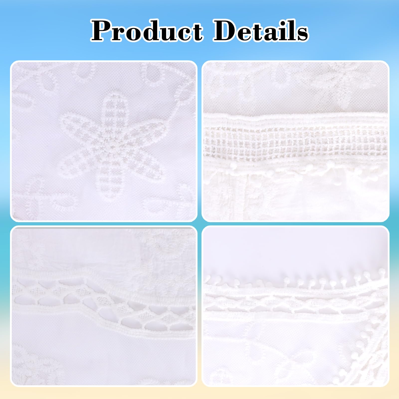 Damen Strand Kimono Spitze Cover Up – Bikini Strandkleid mit Spitze – Sommer Strandponcho Tunika, Leichter Bikini Überwurf für Strand & Urlaub