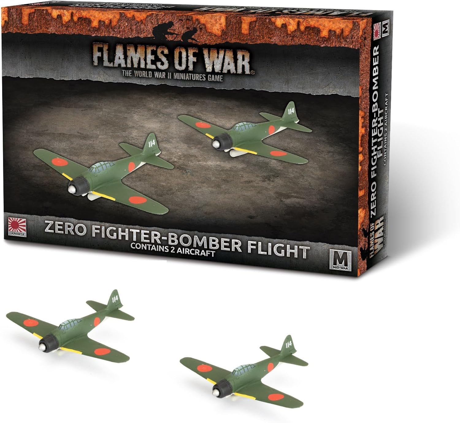 Battlefront Miniatures Flames of War Mid War Pacific Japanese Zero Fighter-Bomber Flight