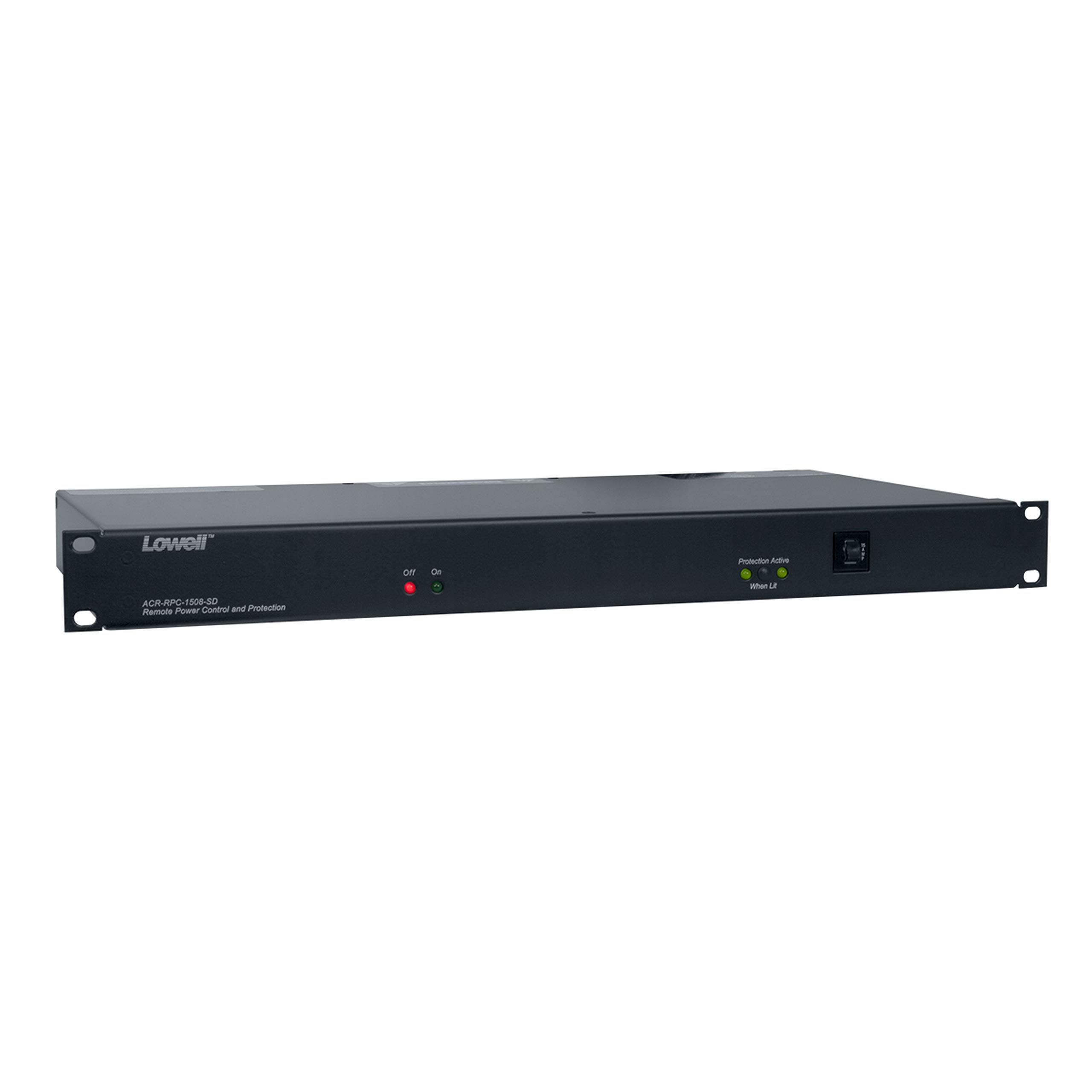 Lowell ACR-RPC-1508-SD PDU with 8 (15A) Outlets, Surge Suppression, Remote Circuitry; 8 Outlets: 2 Rear Un-Switched, 6 Rear Switched; 120VAC, 60Hz, 15A; Surge Protection to 40,000A