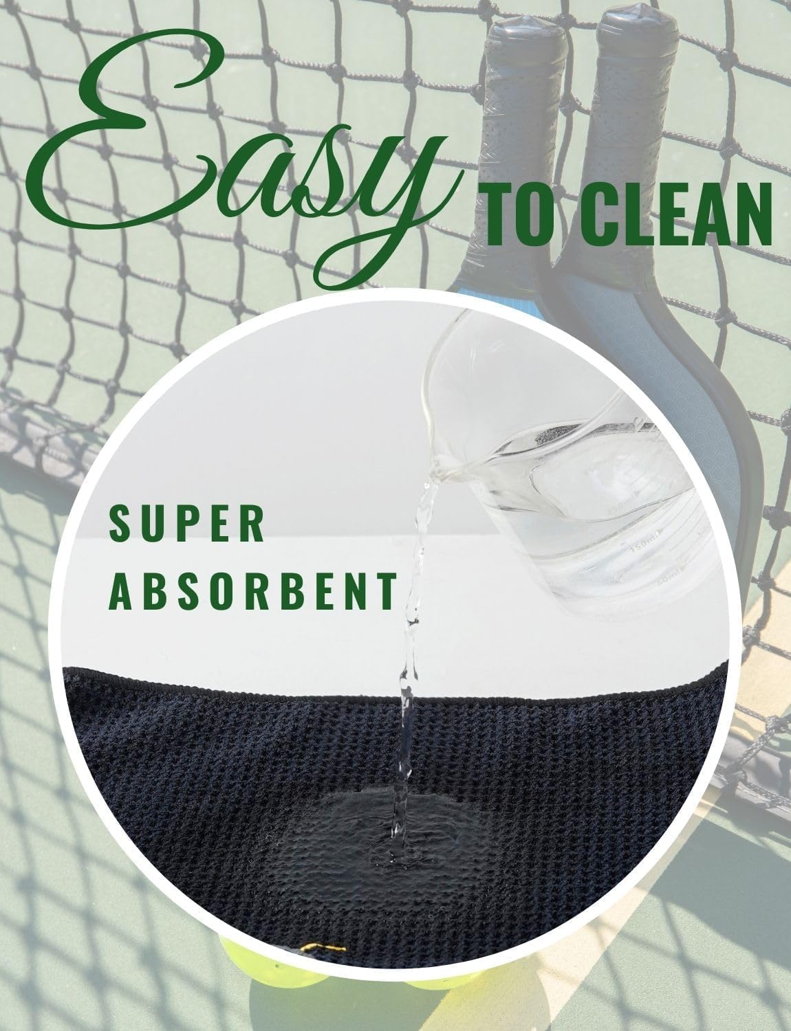 Embroidered Pickleball Towel, Funny Gift for Pickleball Lovers, 16"x 24" Microfiber Towel, Initial M - Image 4