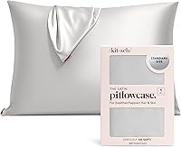 Vista 17 de Kitsch - Juego de 2 fundas de almohada de satén suave y refrescante, con cremallera, para cabello, piel y sueño de calidad, tamaño king de 19 x 36